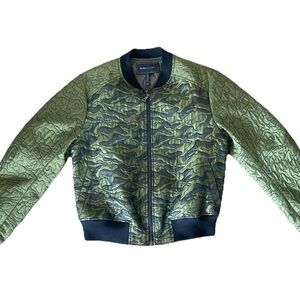 BCBGMaxAzria Gibson Quilted-Jacquard Camo Bomber Women's